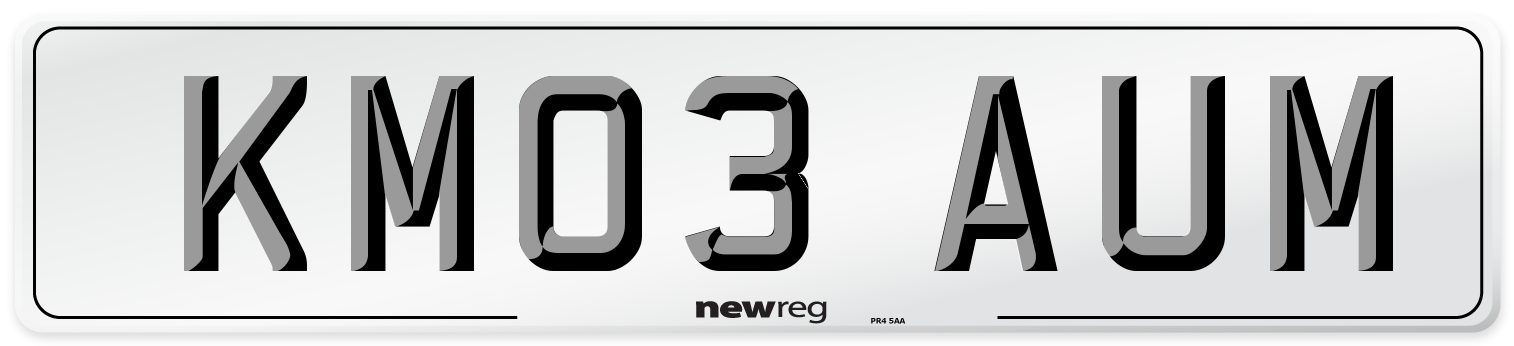 KM03 AUM Number Plate from New Reg